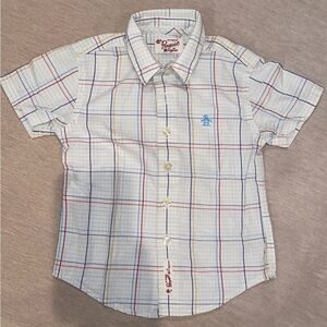 Kids Short Sleeve Button Up - Penguin Size 2T
